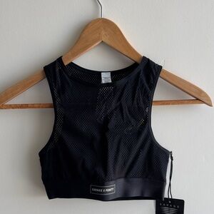 Savage X Fenty Midnight Black Mesh Sports Bra